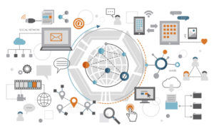 Illustration of social media concept ERP